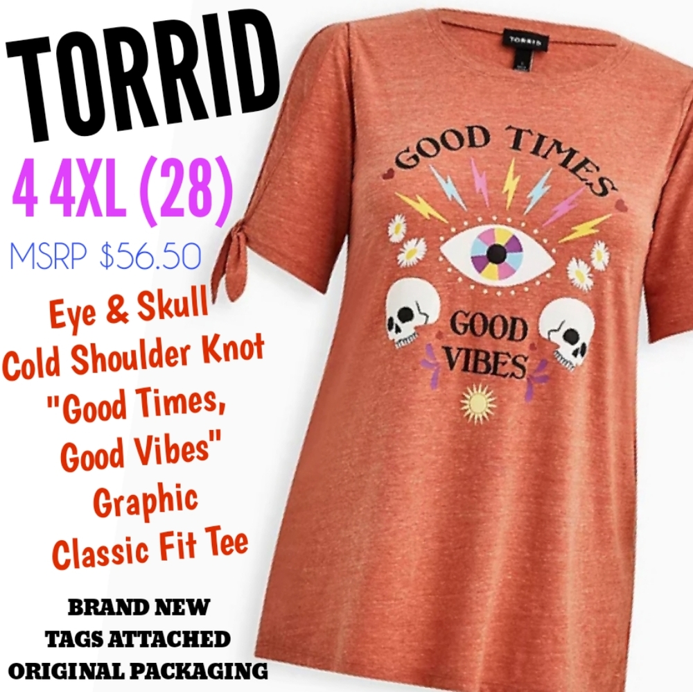 TORRID Color Shoulder Tie Graphic Tee 4